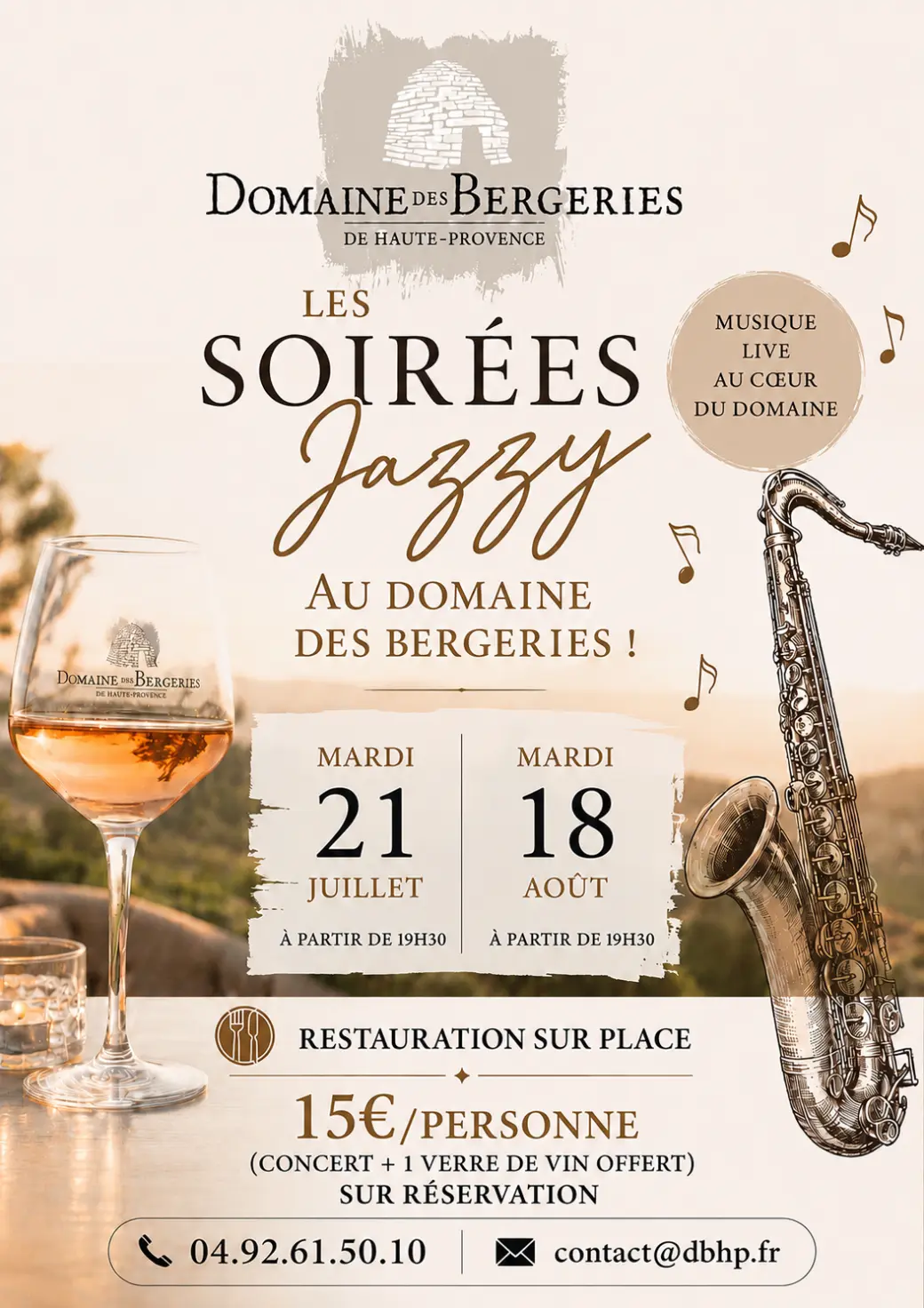 Les soirées Jazzy du Domaine des Bergeries