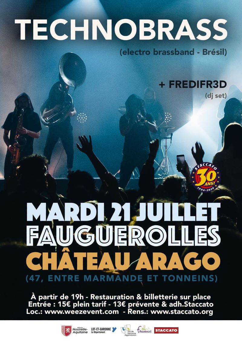 TECHNOBRASS et FREDIFR3D en concert au Château Arago