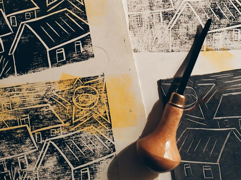 Visite-atelier - Paysage gravé