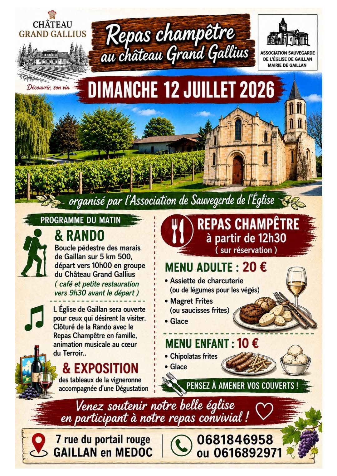 Repas champêtre au Château Grand Gallius