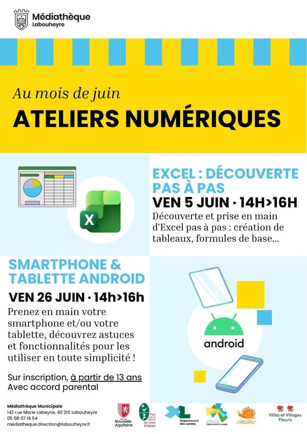 Atelier numérique (Débutant) Excel : Découvrir pas à pas