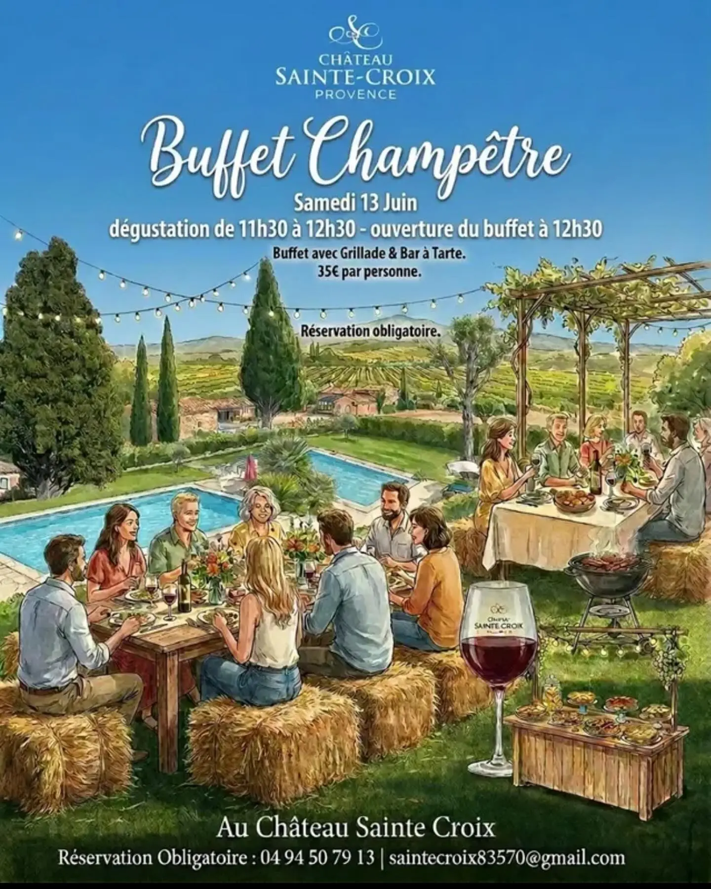 Buffet champêtre au Château Sainte Croix