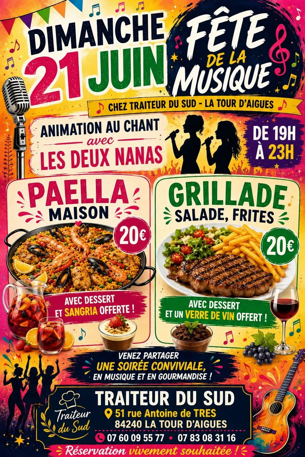Fête de la musique  chez Traiteur du Sud à la Tour d'Aigues