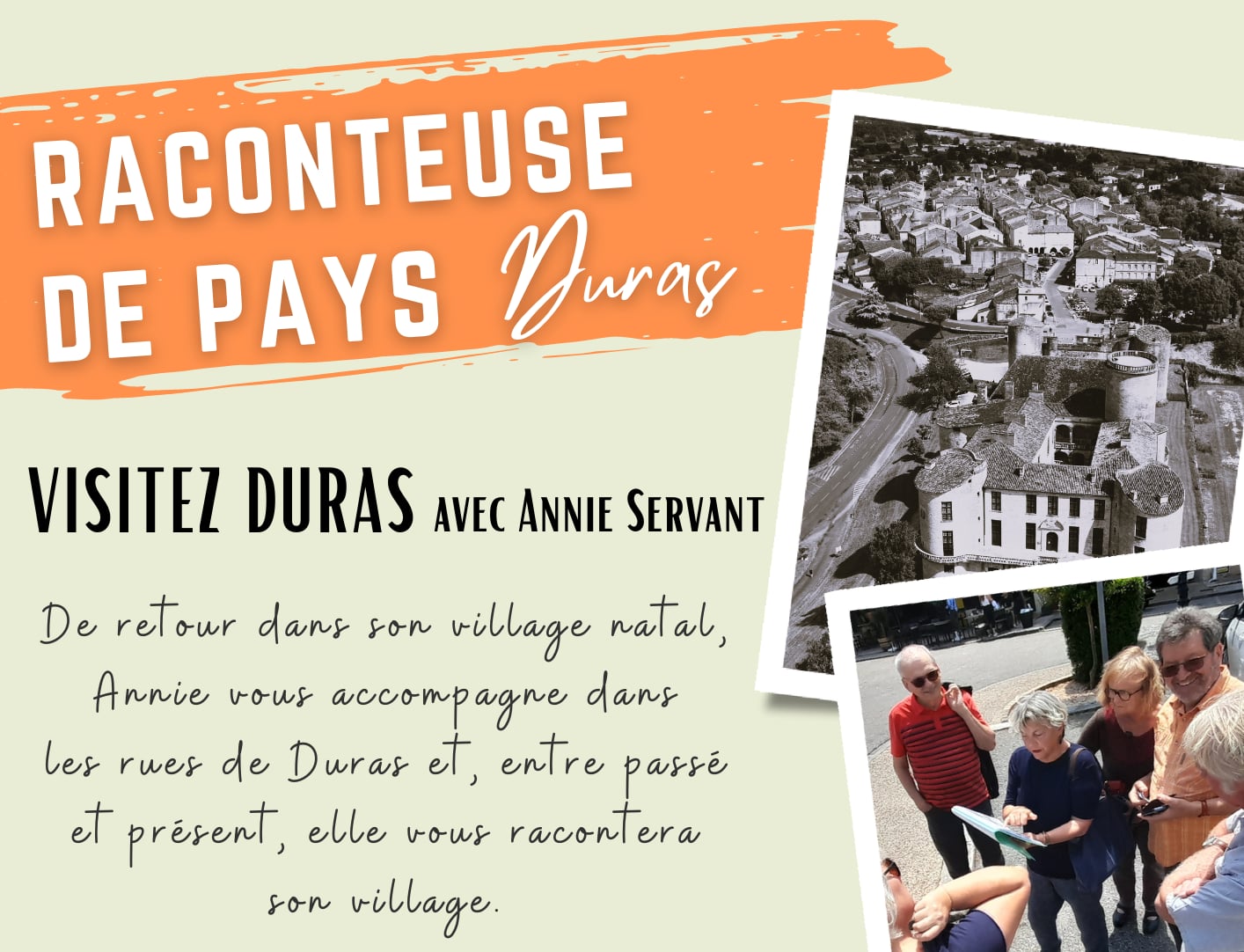 Visite guidée de Duras par Annie ou Charlotte, Raconteuse de Pays
