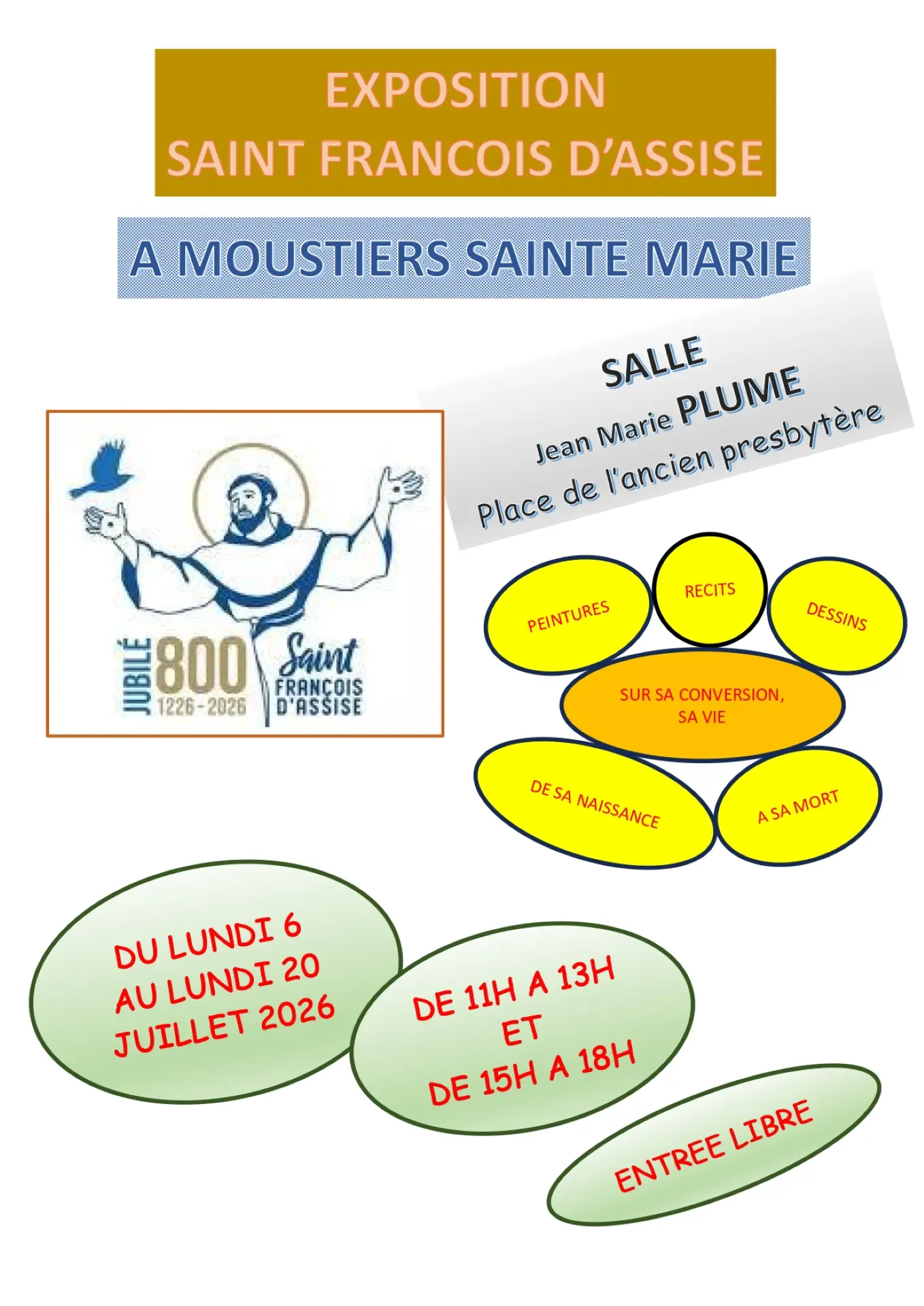 Exposition sur St-François d'Assise - Jubilé 800 ans