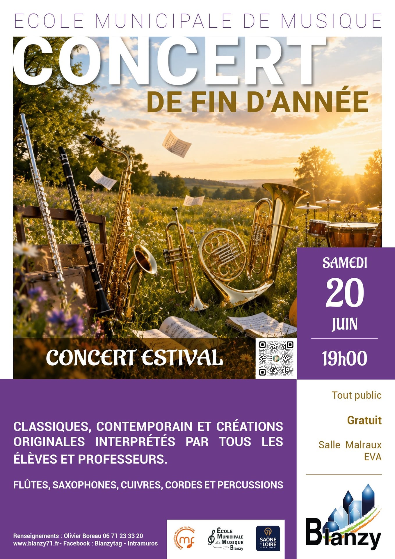 Concert de fin d'année de l'Ecole Municipale de Musique