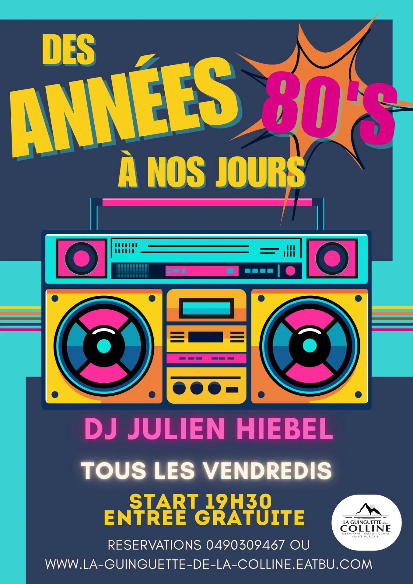Soirées des années 80 à nos jours à la guinguette de la Colline St Eutrope