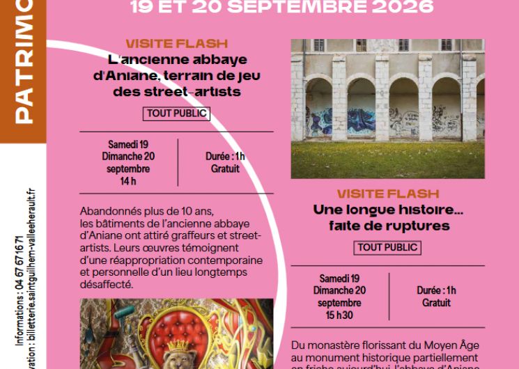 VISITE FLASH: L’ANCIENNE ABBAYE D’ANIANE, TERRAIN DE JEU DES STREET-ARTISTS