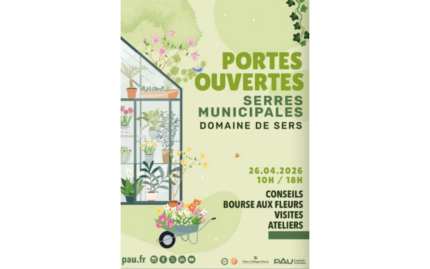 Cultivons Pau + Vert - Portes ouvertes aux serres municipales