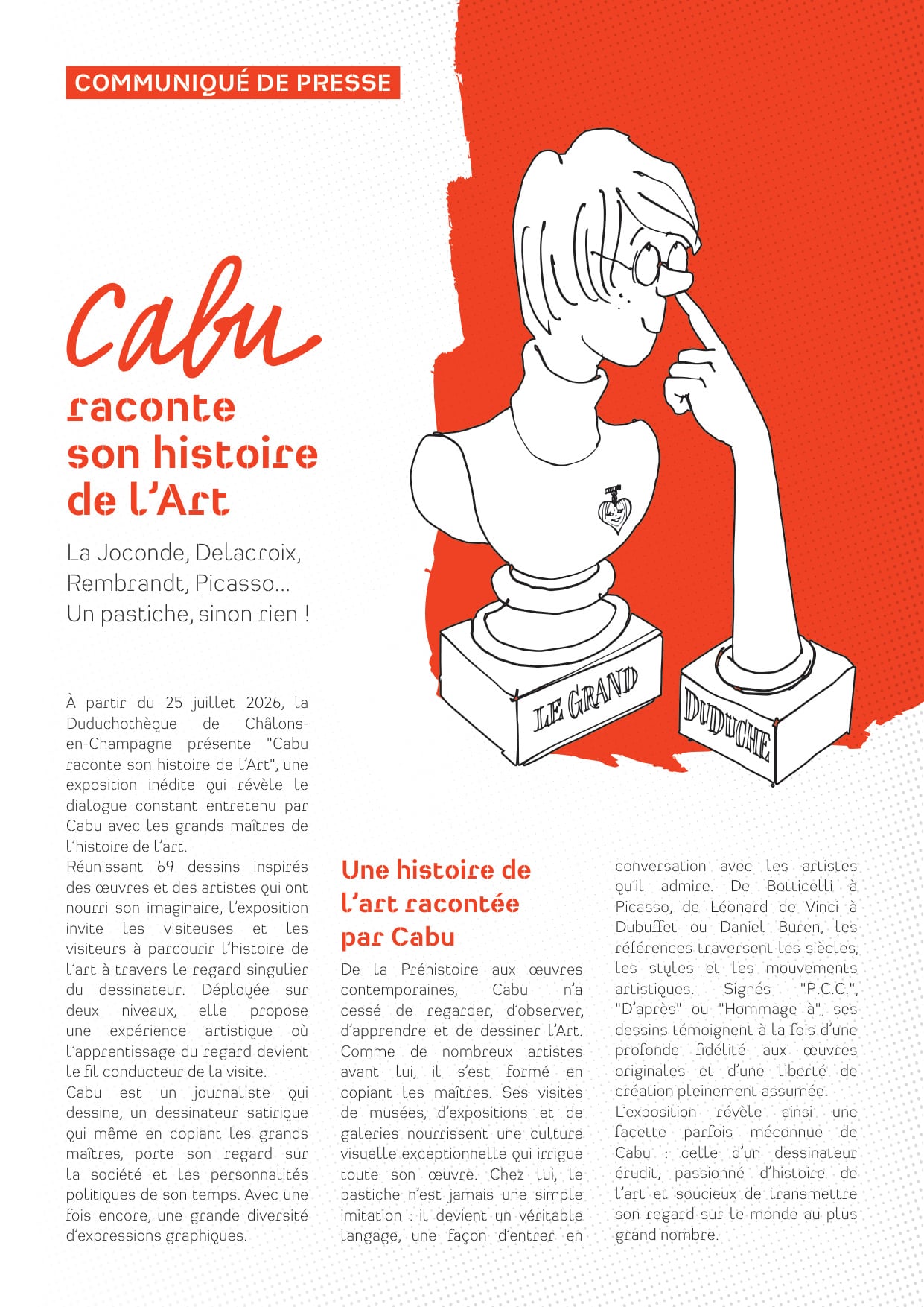 Cabu raconte son histoire de l'Art - La Joconde, Delacroix, Rembrandt, Picasso... Un pastiche, sinon rien !