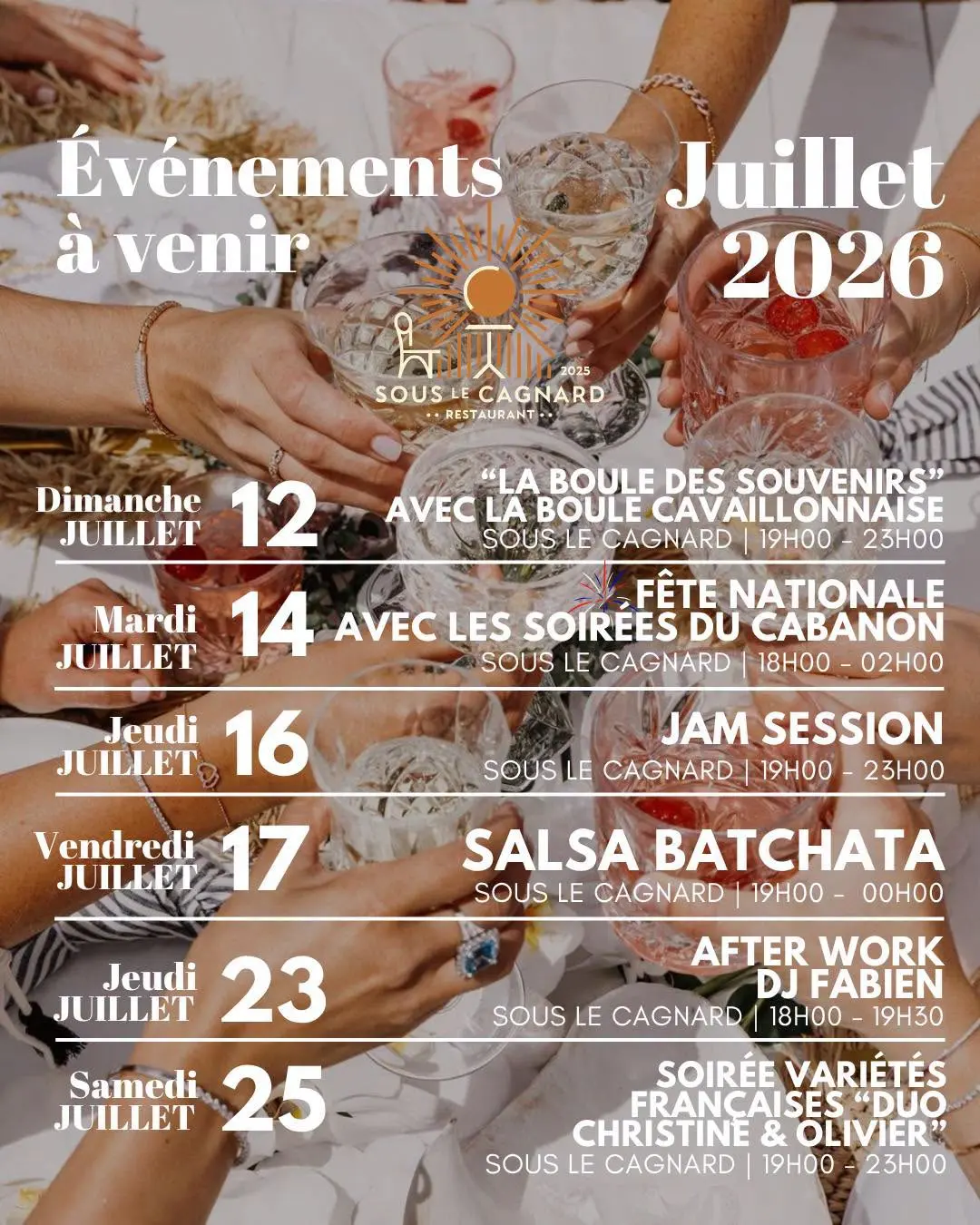 Fête Nationale avec Les Soirées du Cabanon au Sous le cagnard