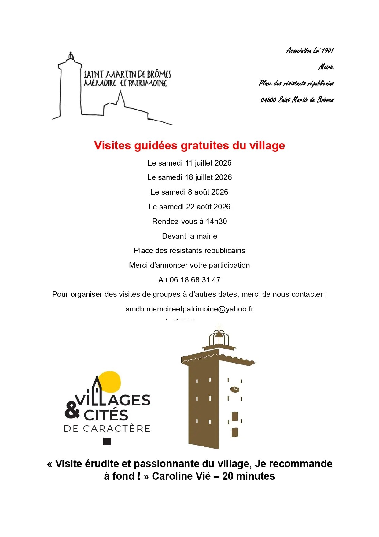 Visite guidée gratuite de Saint-Martin de Brômes