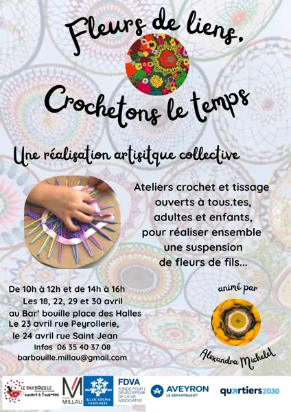 Résidence artistique collective "Fleurs de liens, crochetons le temps" - le Bar'bouille