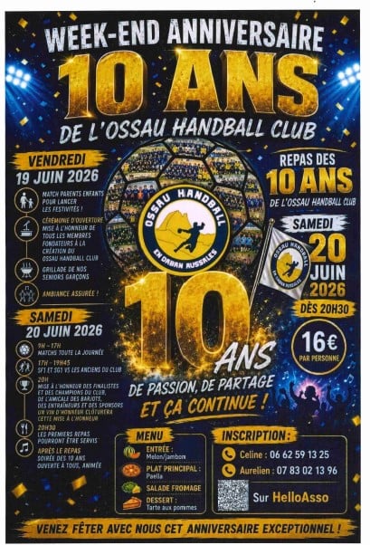 Week-end anniversaire : Les 10 ans de l'Ossau Handball Club