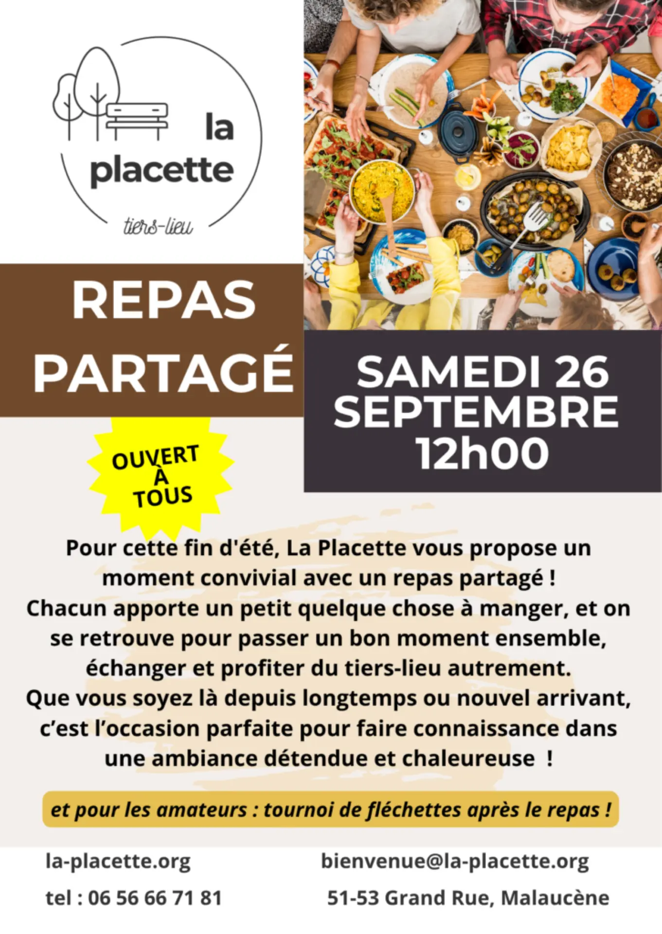 Repas partagé et tournoi de fléchettes