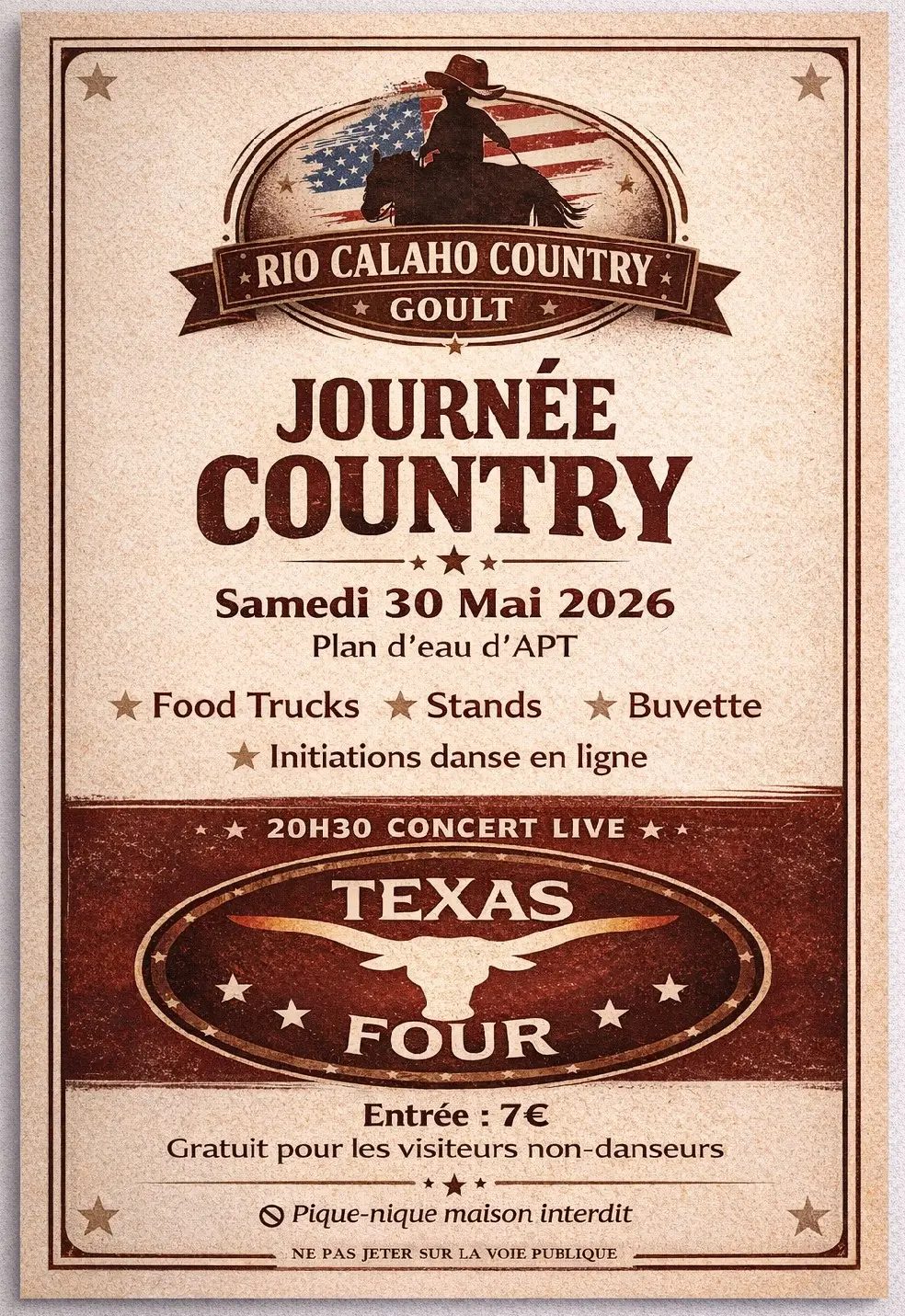Journée country et concert au parc de loisirs de la Riaille