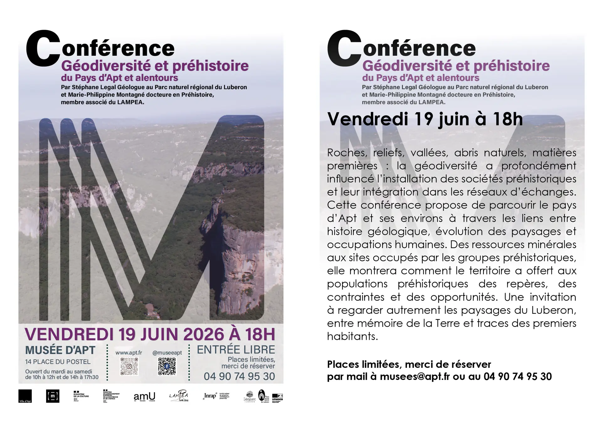Conférence " Géodiversité et Préhistoire du Pays d'Apt