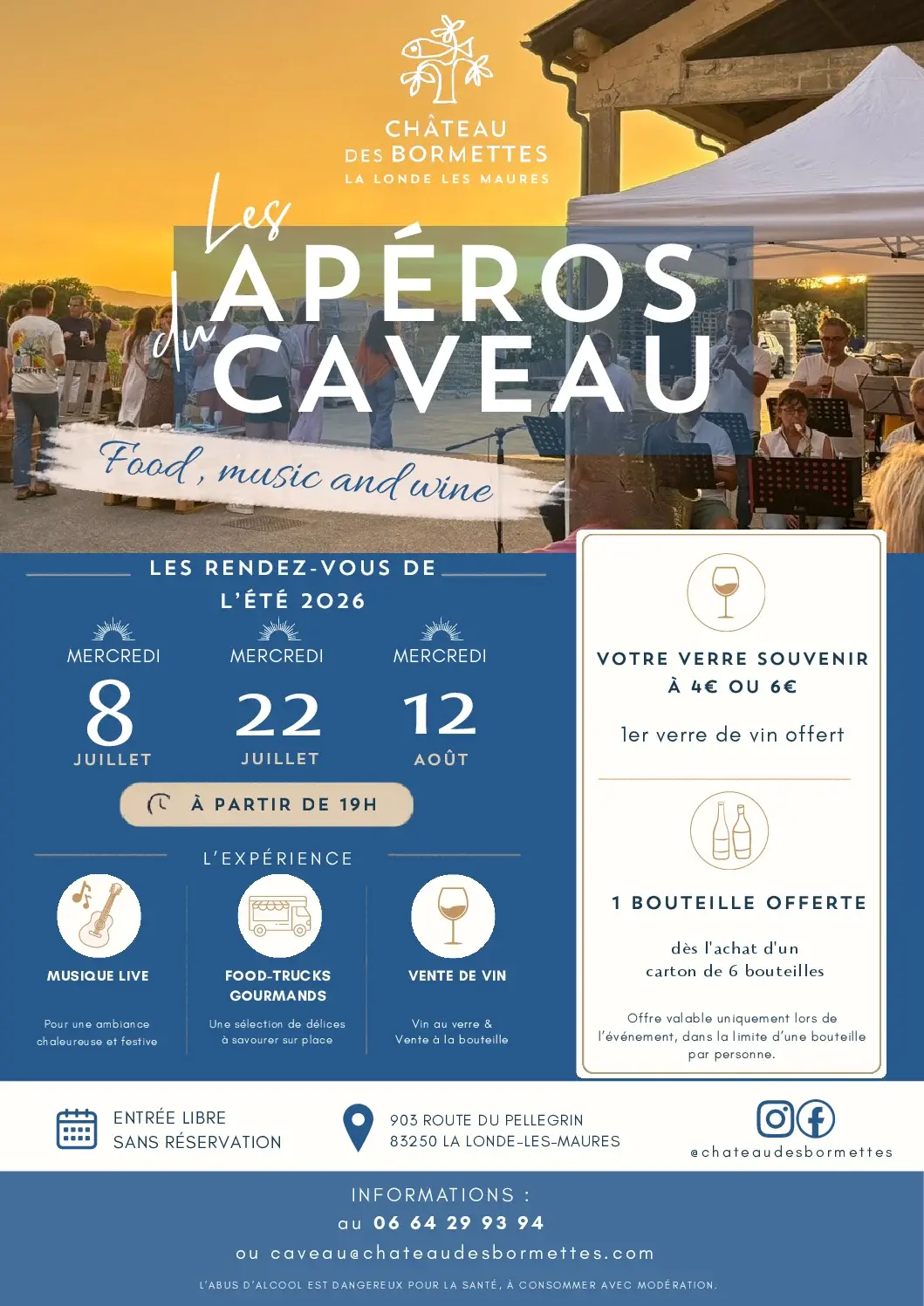 Les apéros du caveau au Château des Bormettes