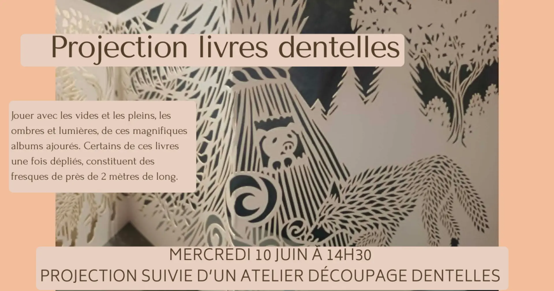 Projection livres en dentelle