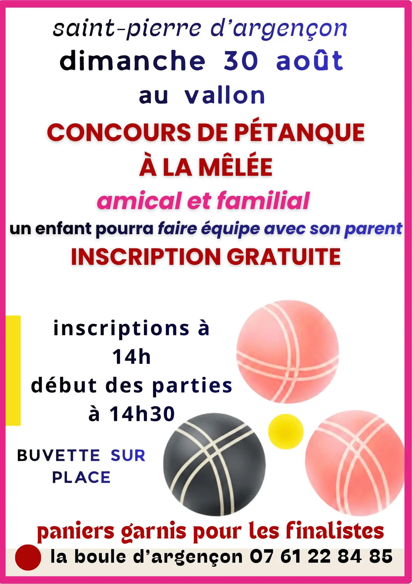 Concours de pétanque à la mêlée