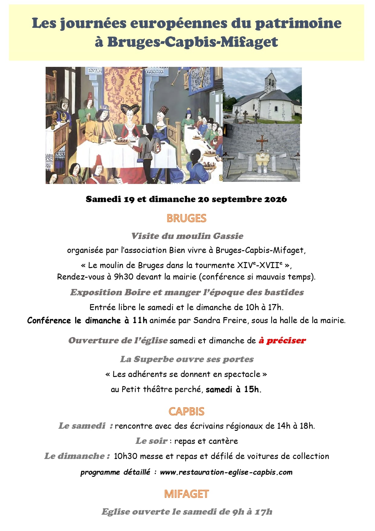 Journées Européennes du Patrimoine - Eglise de Mifaget