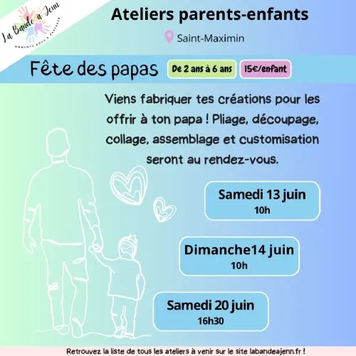 Atelier parent/enfant : Fête des Papas -  (enfants 2 ans à 6 ans)
