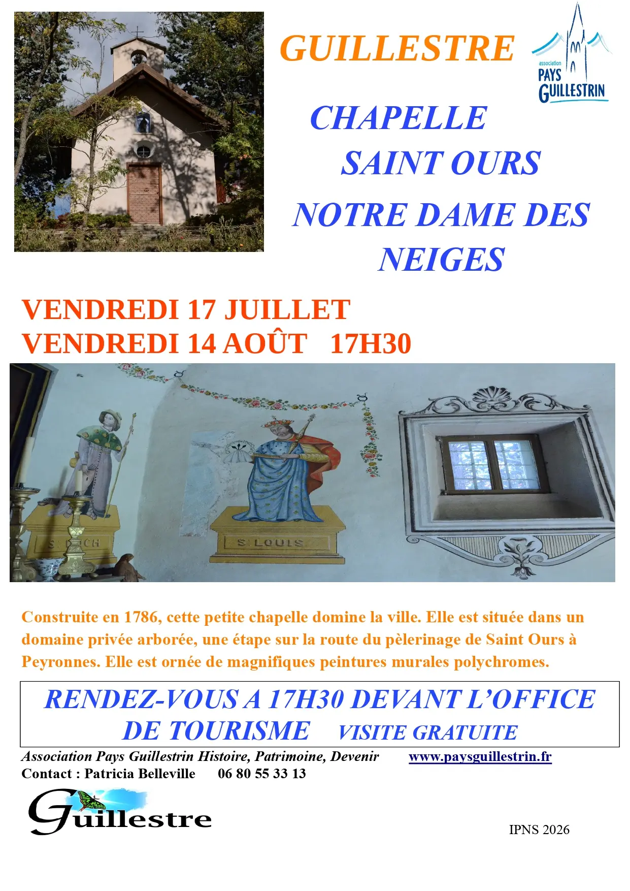Visite du pays Guillestrin - Chapelle Saint Ours Notre Dame des neiges