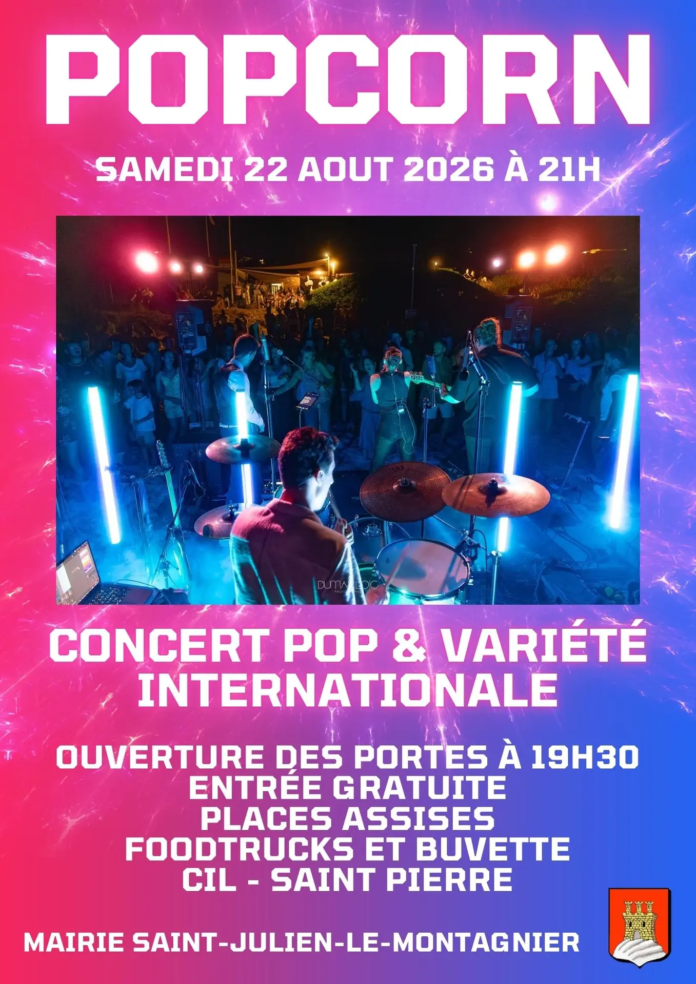 Concert : Popcorn - musique pop et variétés