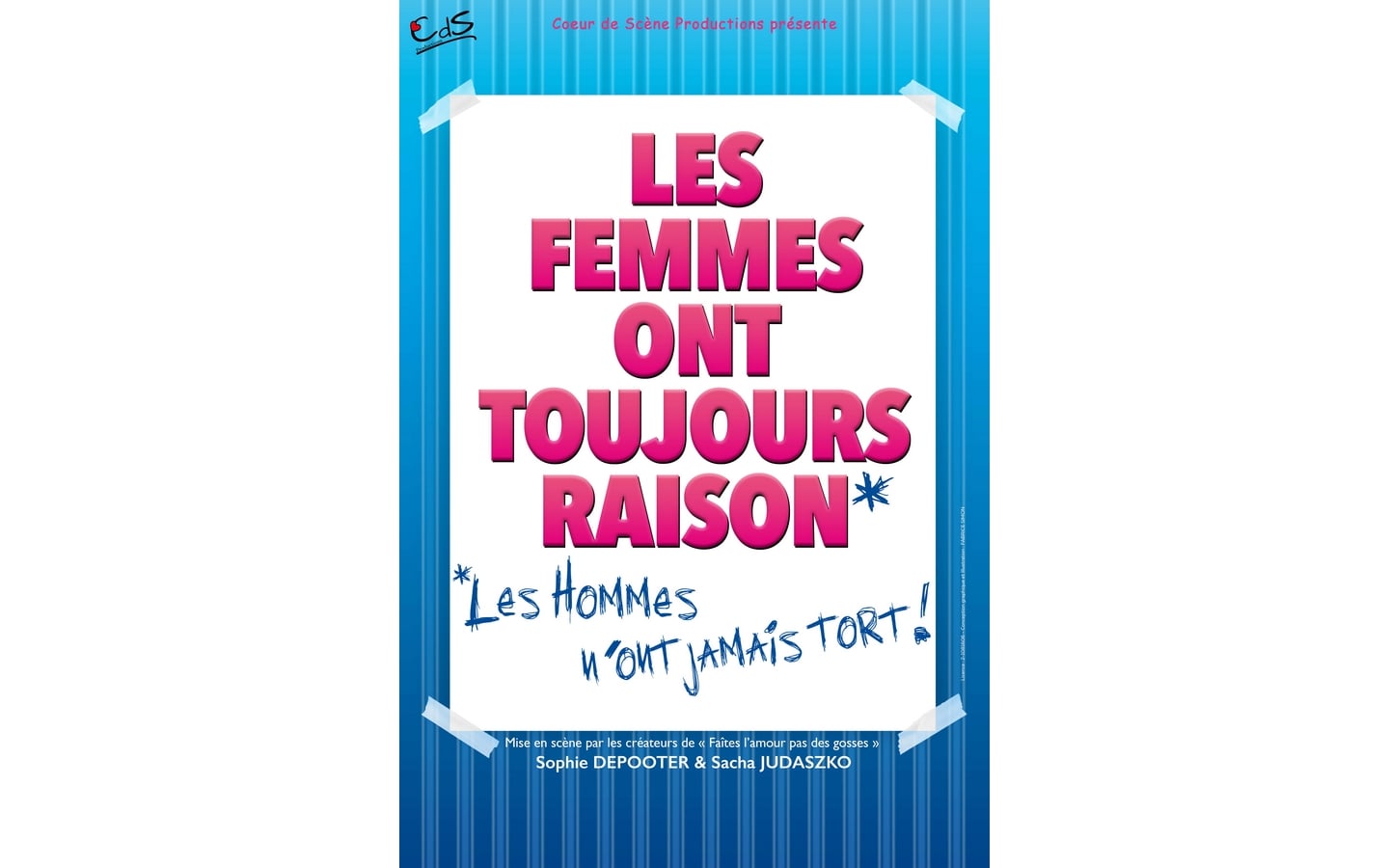 LES FEMMES ONT TOUJOURS RAISON, LES HOMMES N'ONT JAMAIS TORT