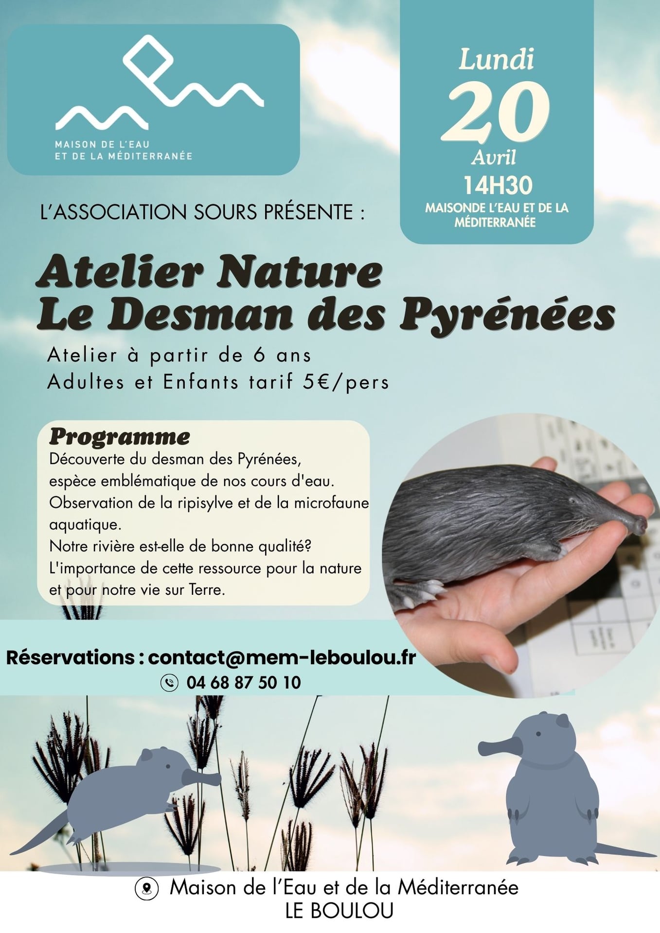 ATELIER NATURE LE DESMAN DES PYRÉNÉES