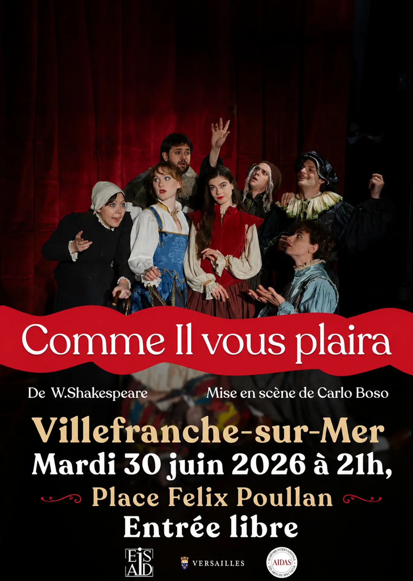 Représentation théâtrale : Comme il vous plaira