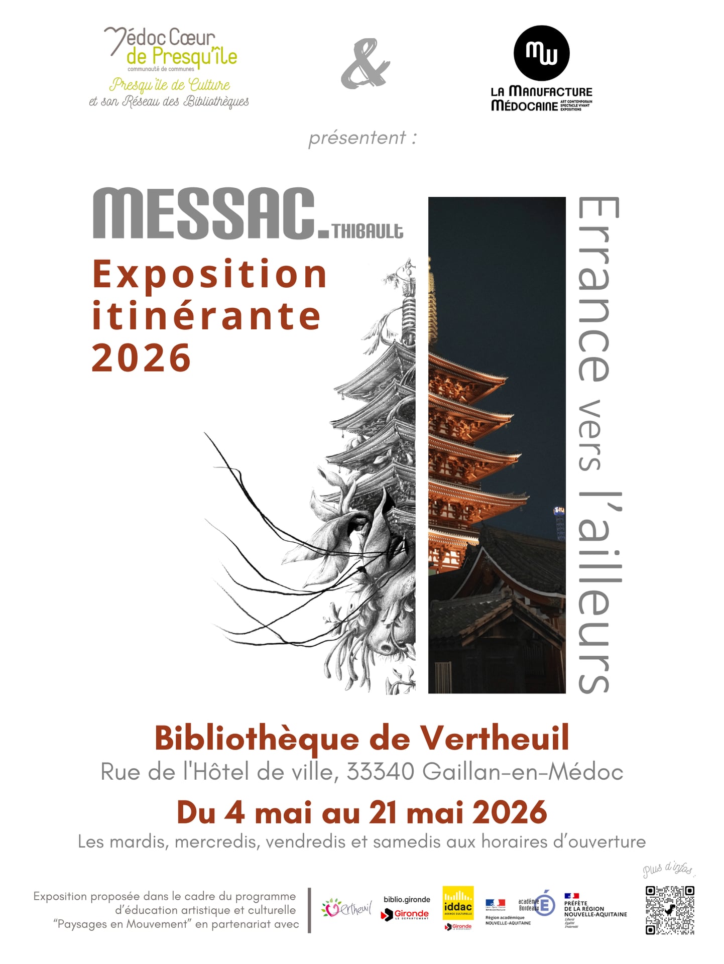 Exposition itinérante "Errance vers l'ailleurs" de Thibault MESSAC