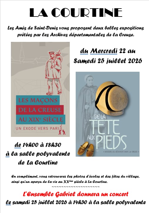 Expositions "Les maçons de la Creuse au XIXème siècle" et "De la tête aux pieds"