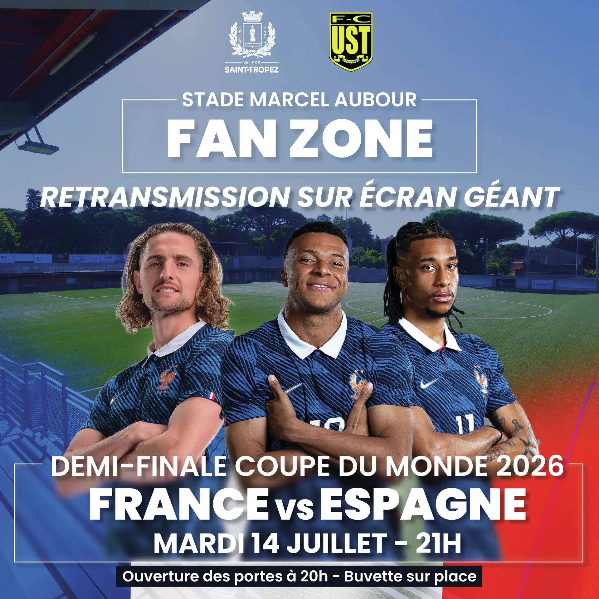 Retransmission sur écran géant de la demi-finale de l'Équipe de France