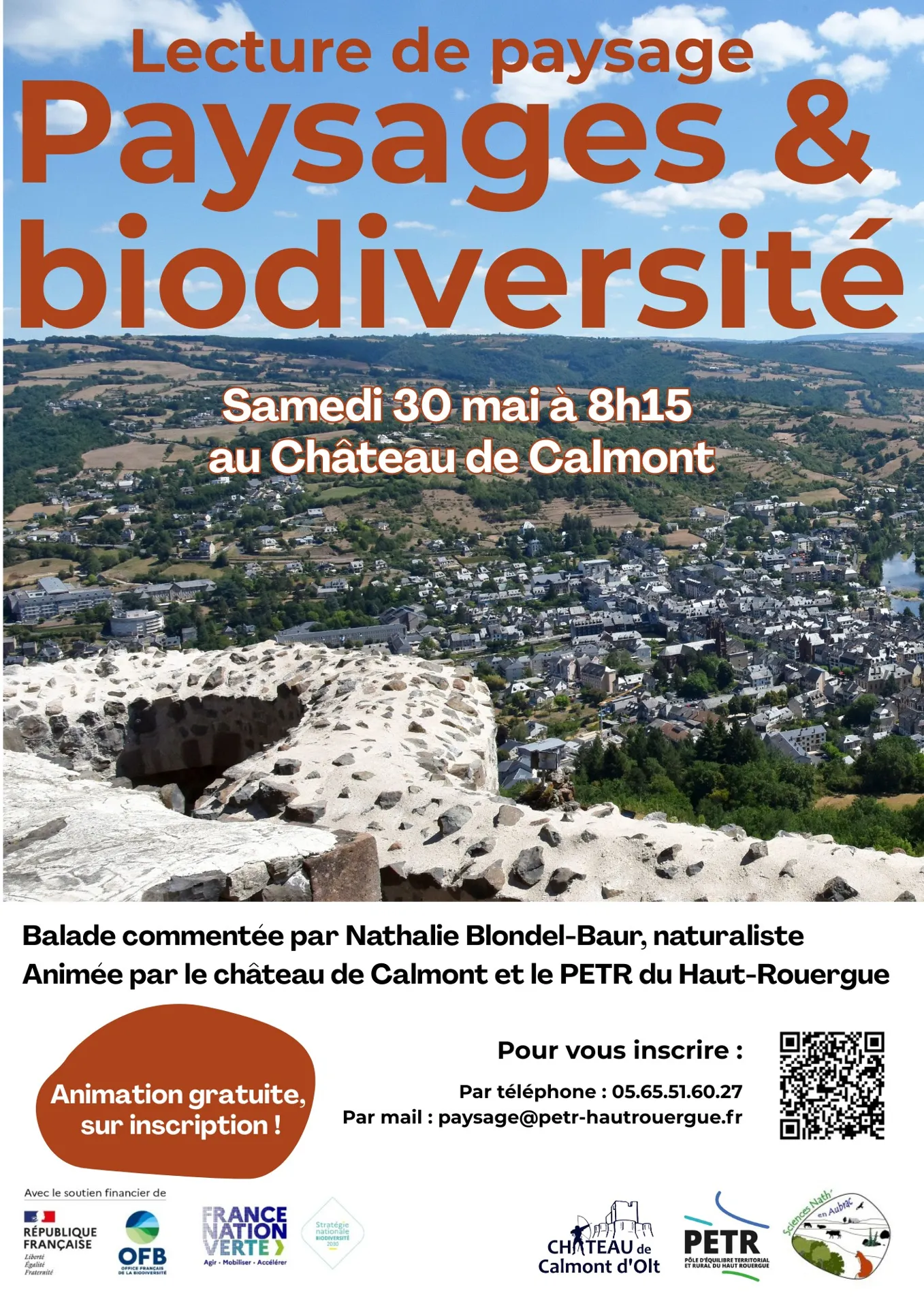 Balade commentée « Paysages et Biodiversité » à Calmont d’Olt