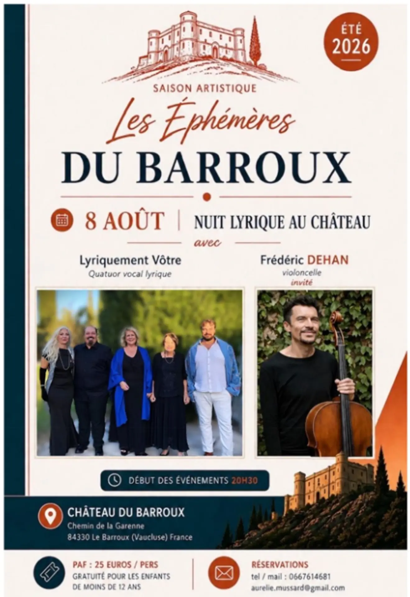 Les éphémères du Barroux : Nuit lyrique au Château