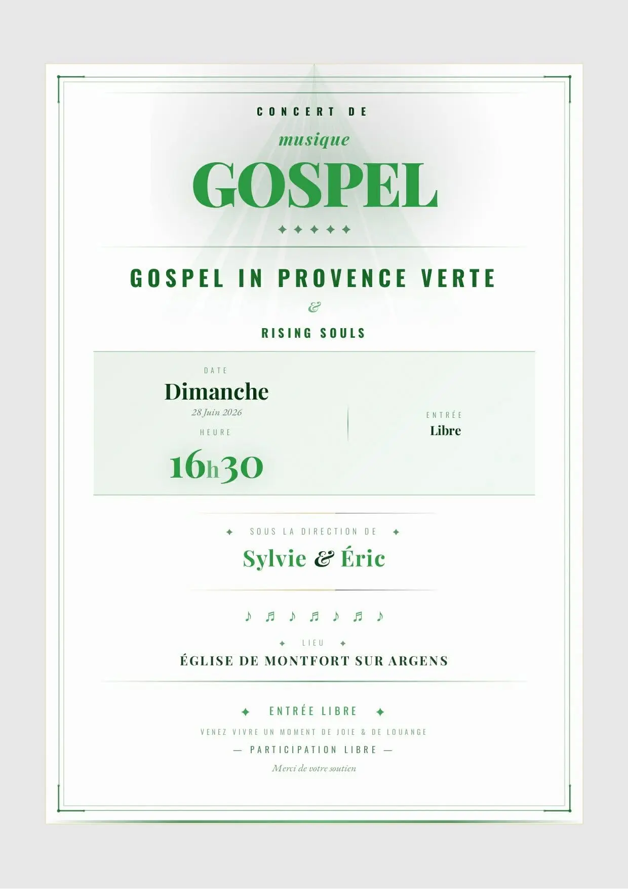 Concert : Rising souls - musique Gospel