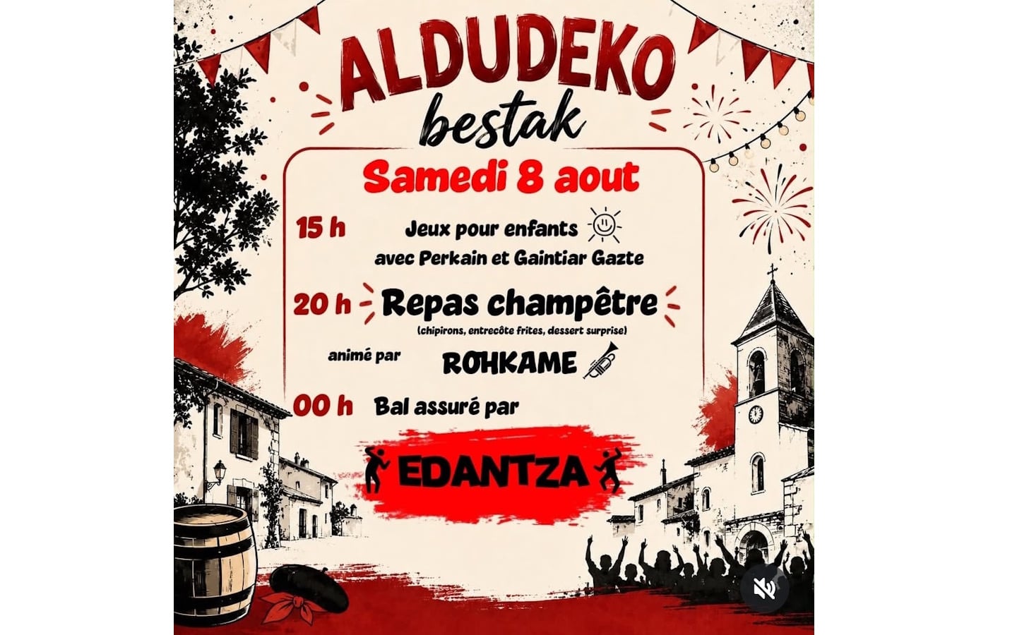 Fêtes de village : jeux pour enfants, repas champêtre et bal