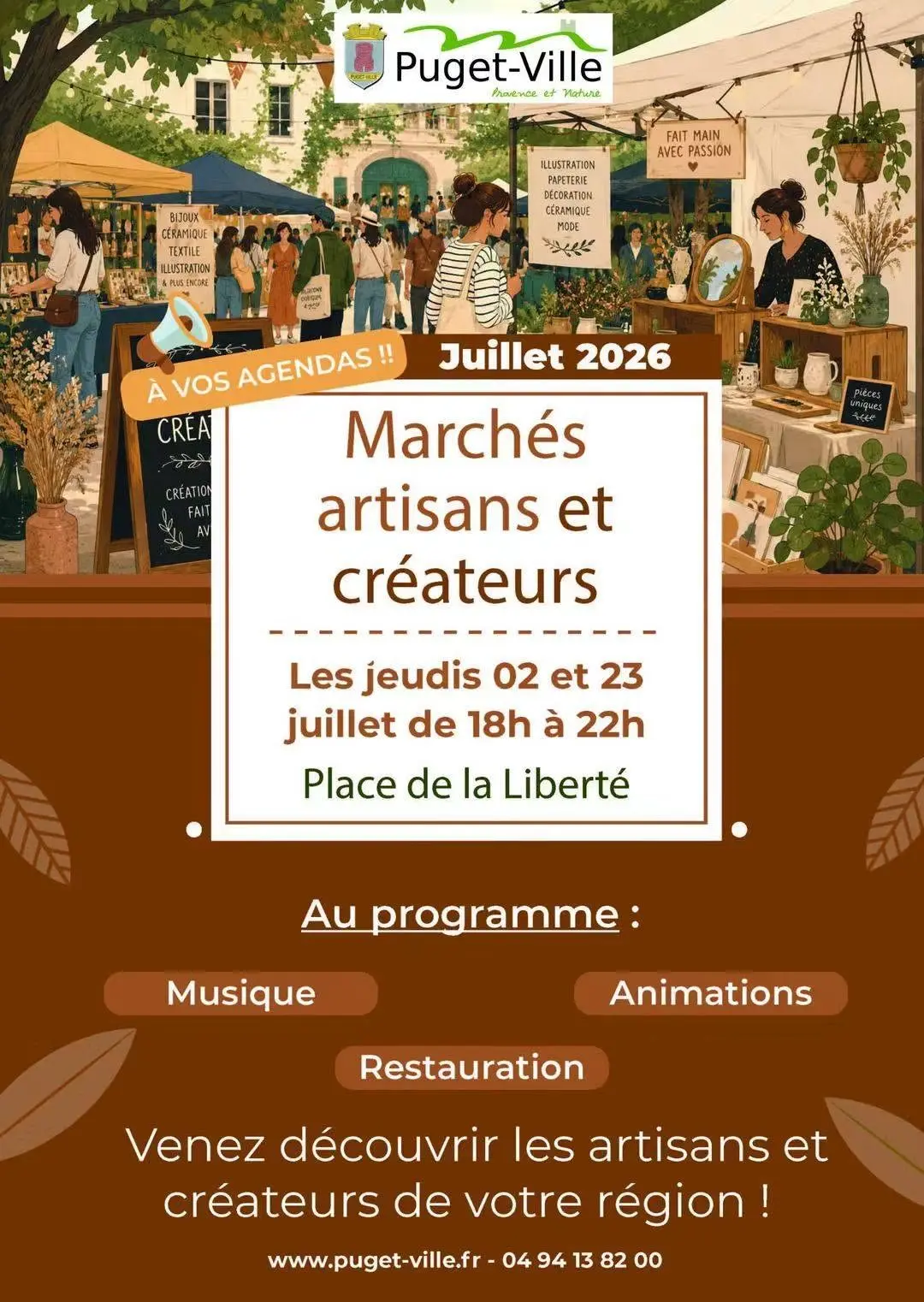 Marché artisans et créateurs à Puget-Ville