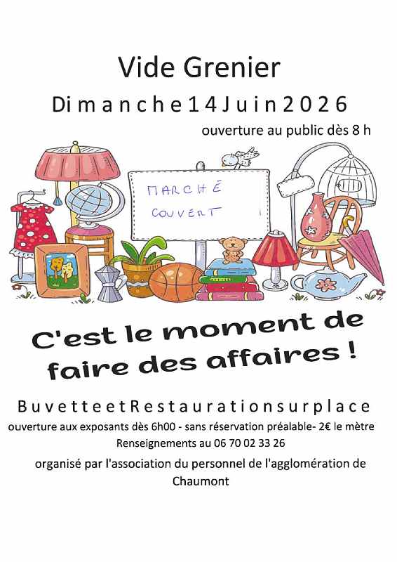 Vide grenier au marché couvert de Chaumont