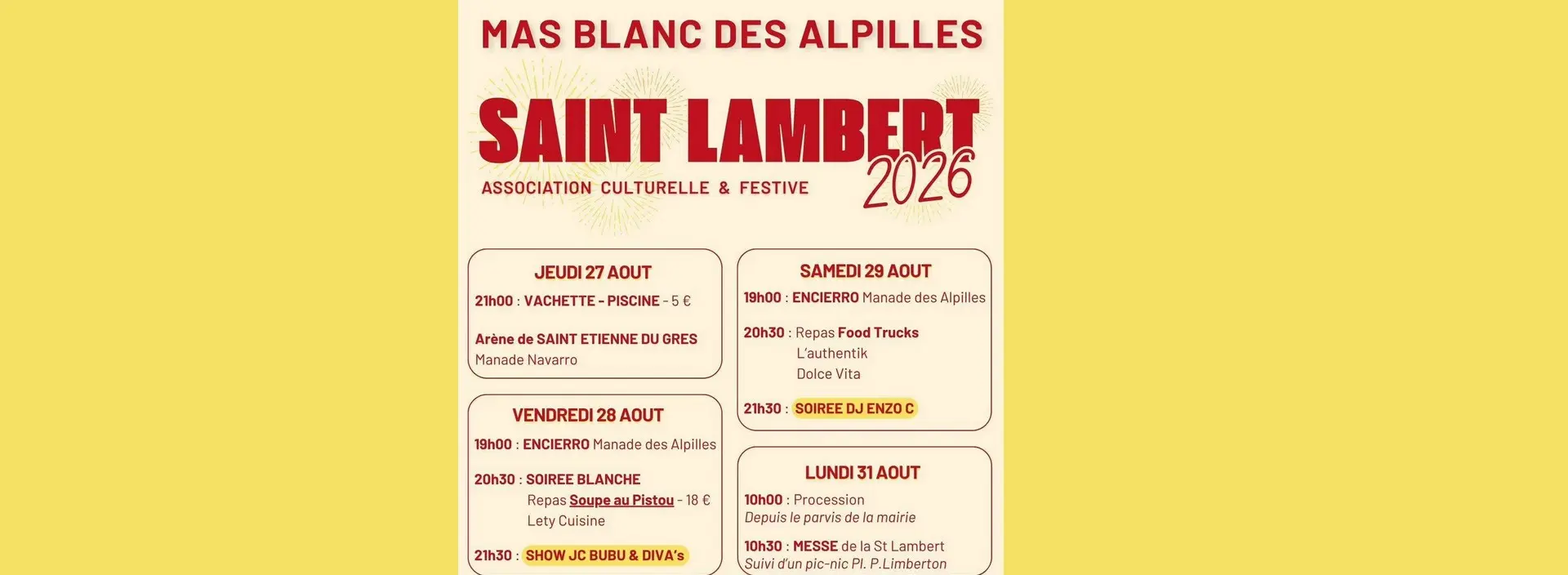 Fête de la Saint Lambert à Mas Blanc les Alpilles