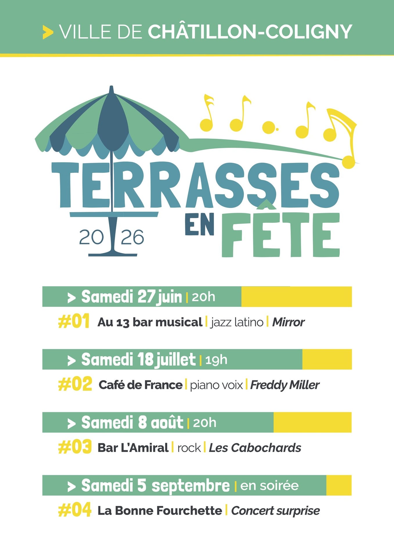 Terrasses en fête - concert rock "Les Cabochards"