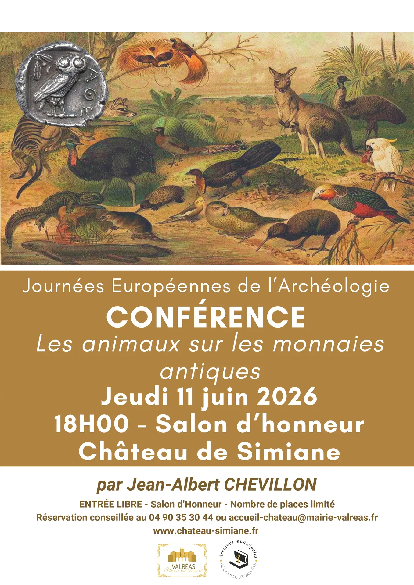 Conférence sur les animaux sur les monnaies antiques de JA Chevillon