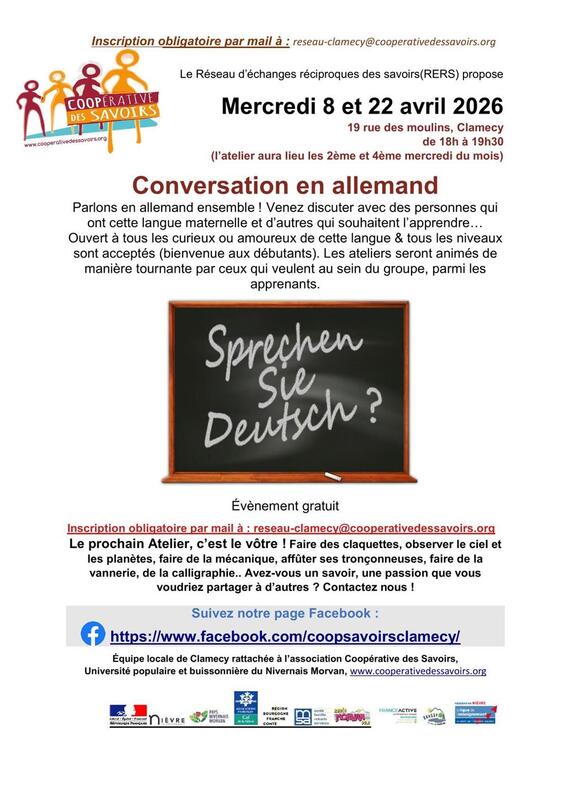 La Coopérative des Savoirs propose :  Conversation en allemand