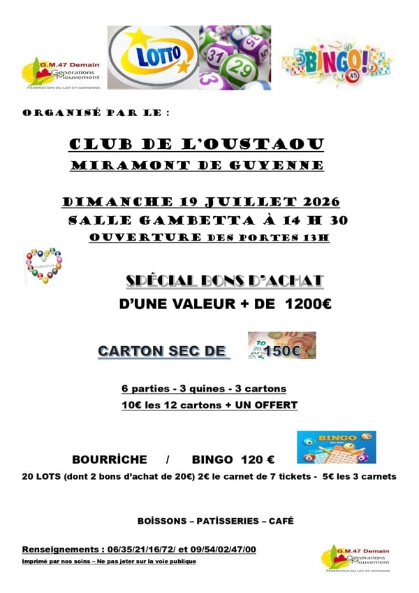 Loto du club de l'Oustaou