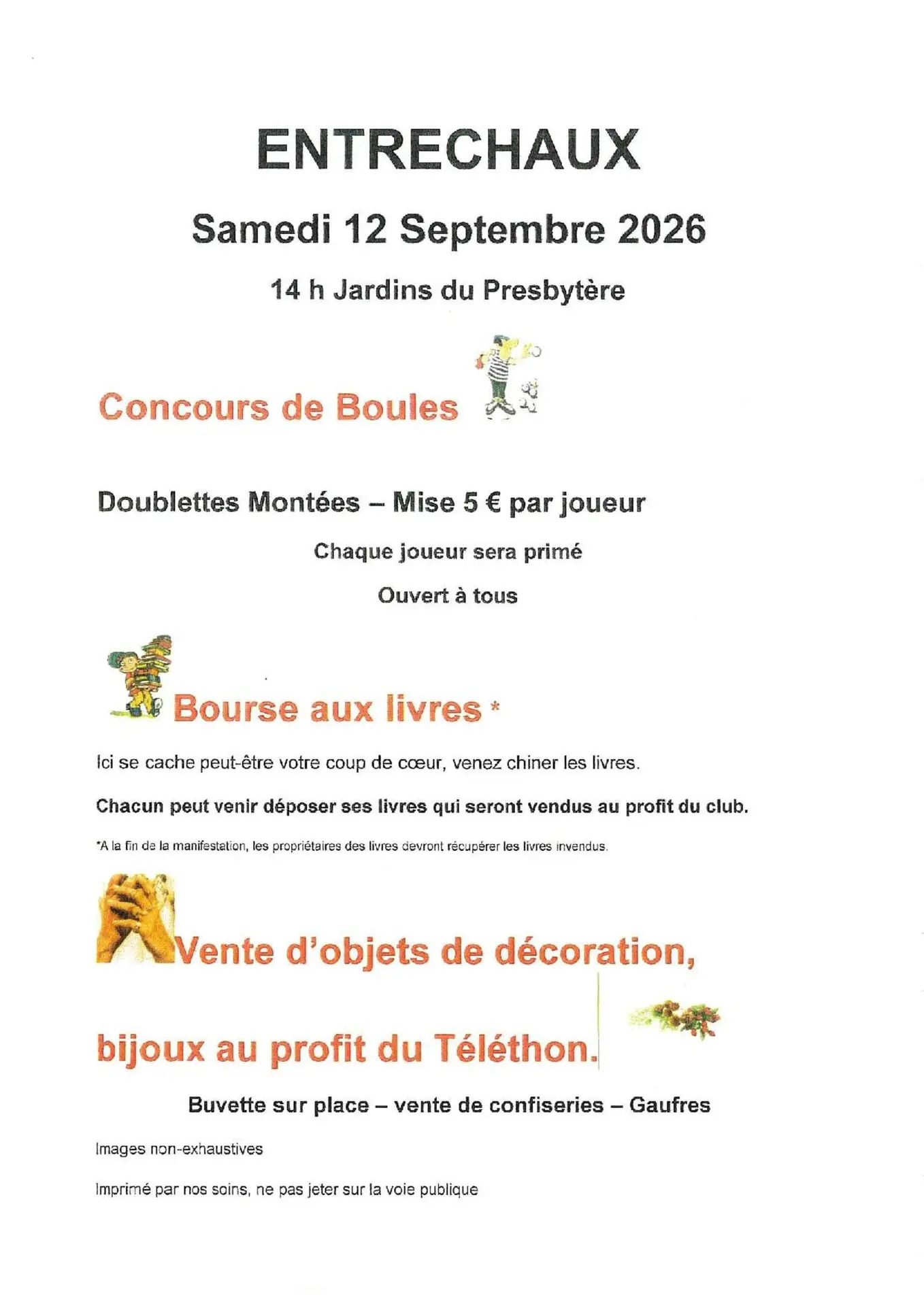 Concours de pétanque, bourse aux livres et vente d'objets
