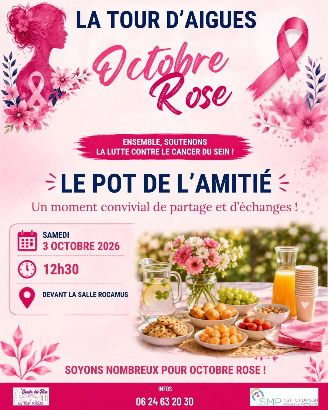 Octobre Rose : Le pot de l'amitié à La Tour d'Aigues organisé par le Comité des Fêtes