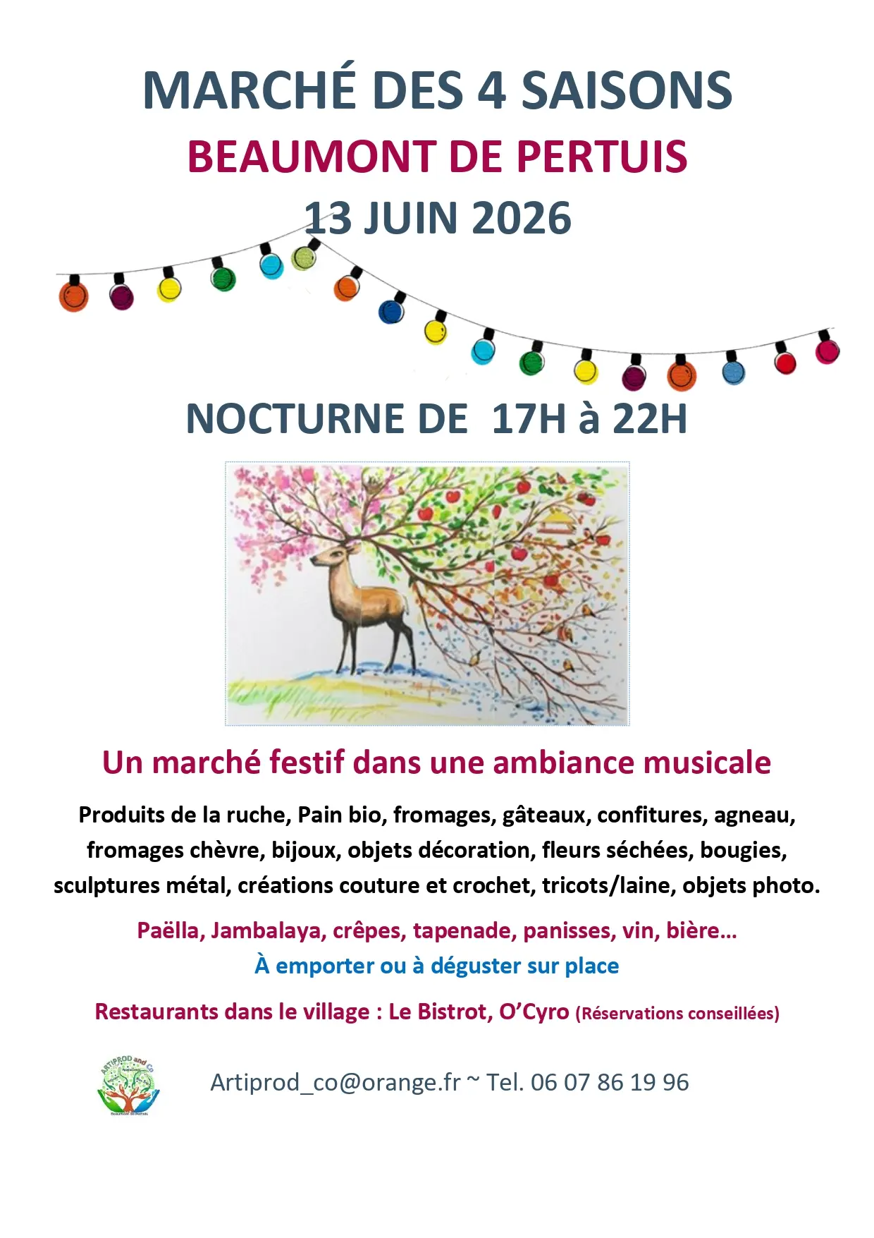 MARCHE ARTISANS PRODUCTEURS DES 4 SAISONS à  Beaumont de Pertuis