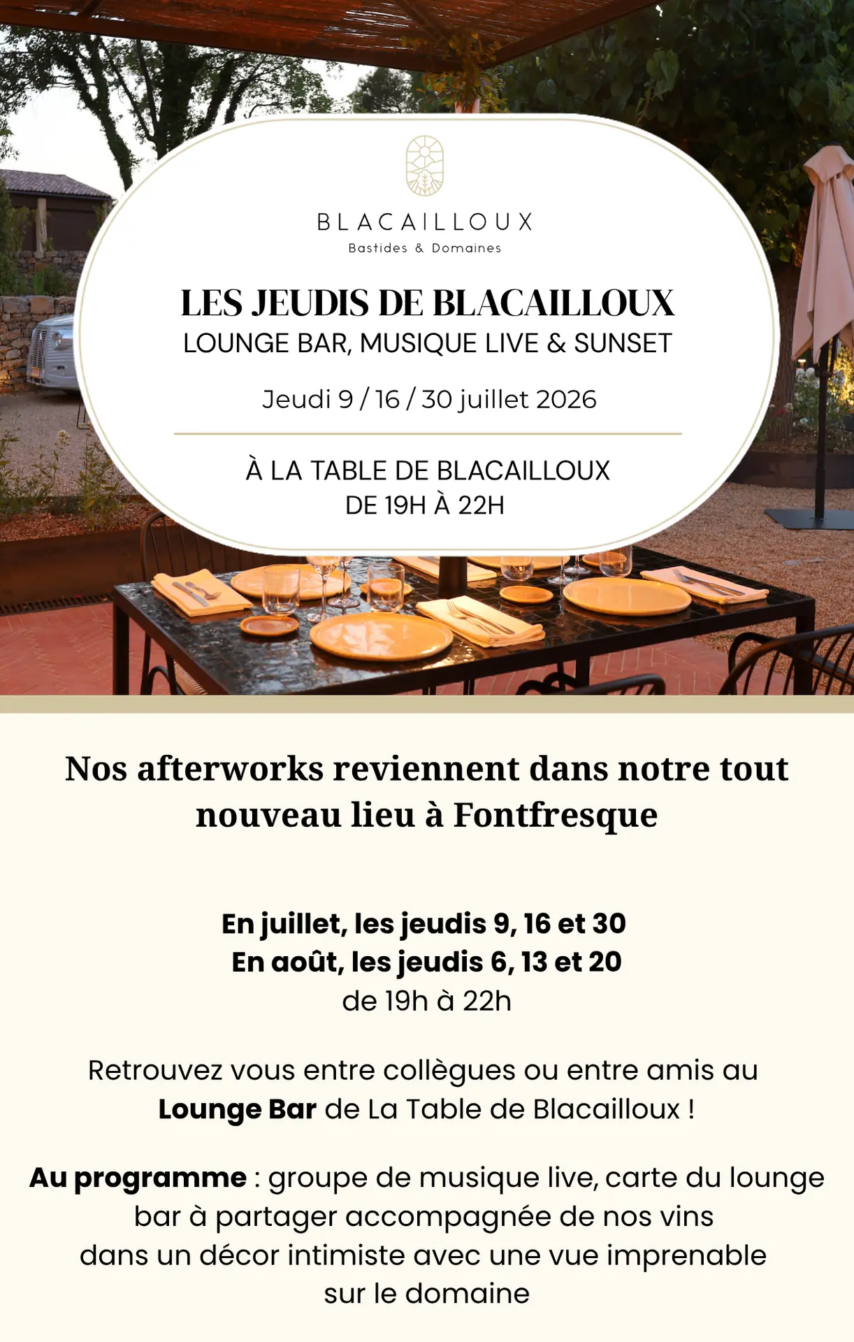 Afterworks : Les jeudis de Blacailloux