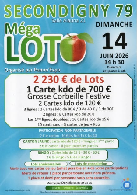 Méga loto Secondigny Pomm'Expo